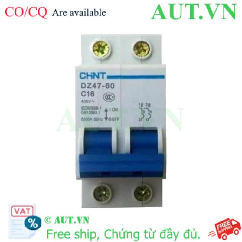 Ảnh của Aptomat cài (MCB) CHINT DZ47-60 C16-2P-6kA 