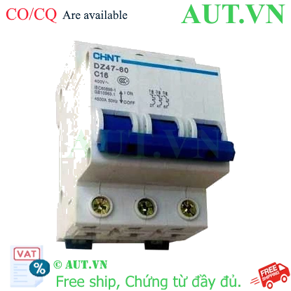 Ảnh của Aptomat cài (MCB) CHINT DZ47-60 C16-3P-4.5kA 