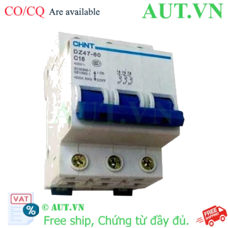 Ảnh của Aptomat cài (MCB) CHINT DZ47-60 C16-3P-4.5kA 