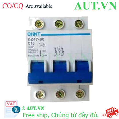 Ảnh của Aptomat cài (MCB) CHINT DZ47-60 C16-3P-6kA 