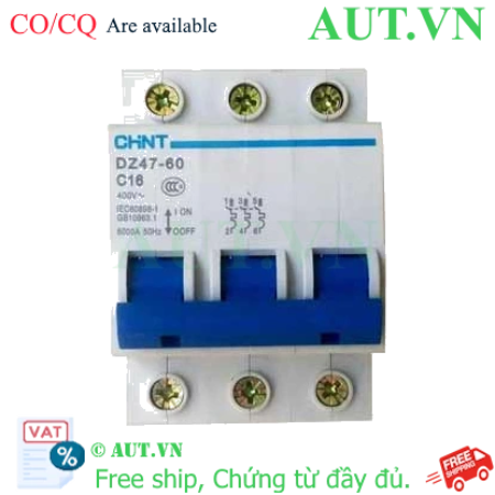 Ảnh của Aptomat cài (MCB) CHINT DZ47-60 C16-3P-6kA 