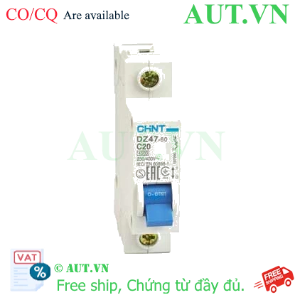 Ảnh của Aptomat cài (MCB) CHINT DZ47-60 C20-1P-4.5kA 