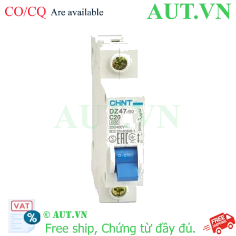 Ảnh của Aptomat cài (MCB) CHINT DZ47-60 C20-1P-4.5kA 