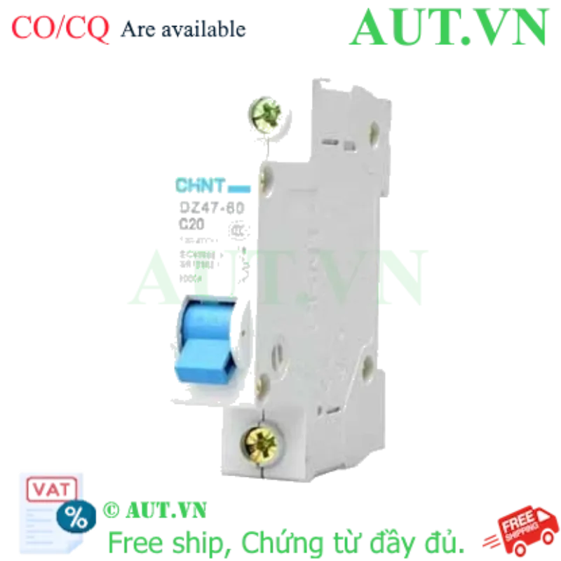 Ảnh của Aptomat cài (MCB) CHINT DZ47-60 C20-1P-6kA 