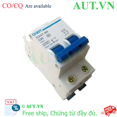 Ảnh của Aptomat cài (MCB) CHINT DZ47-60 C20-2P-3kA 