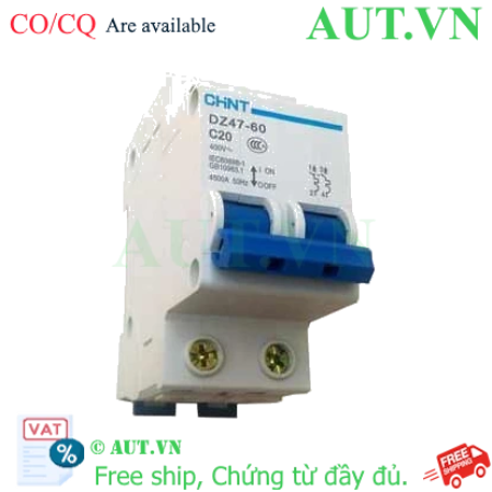 Ảnh của Aptomat cài (MCB) CHINT DZ47-60 C20-2P-4.5kA 