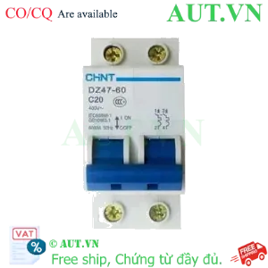 Ảnh của Aptomat cài (MCB) CHINT DZ47-60 C20-2P-6kA 