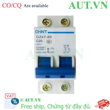 Ảnh của Aptomat cài (MCB) CHINT DZ47-60 C20-2P-6kA 