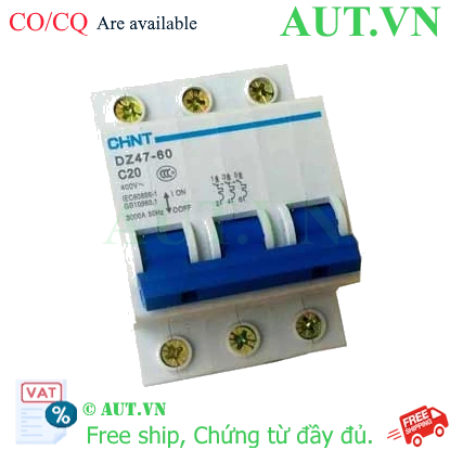 Ảnh của Aptomat cài (MCB) CHINT DZ47-60 C20-3P-3kA 