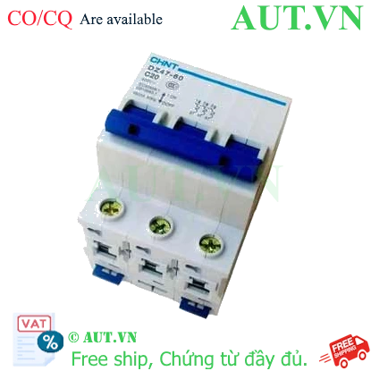 Ảnh của Aptomat cài (MCB) CHINT DZ47-60 C20-3P-4.5kA 