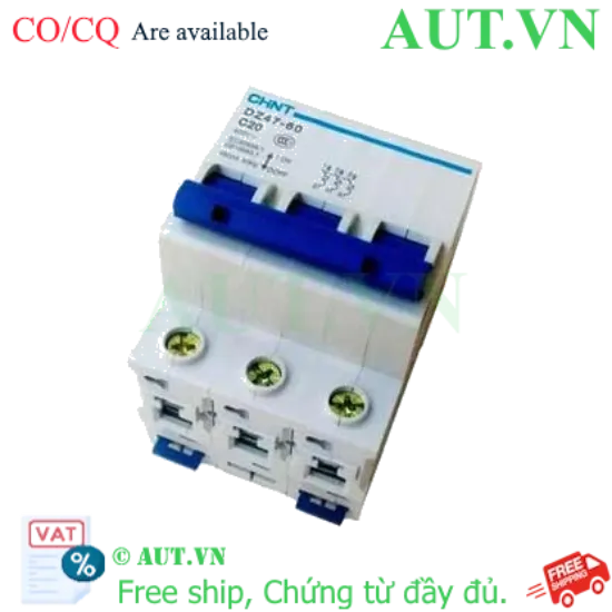 Ảnh của Aptomat cài (MCB) CHINT DZ47-60 C20-3P-4.5kA 