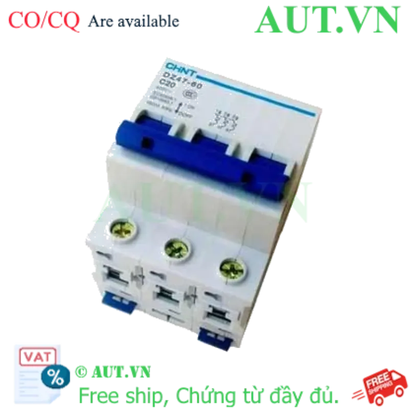 Ảnh của Aptomat cài (MCB) CHINT DZ47-60 C20-3P-4.5kA 