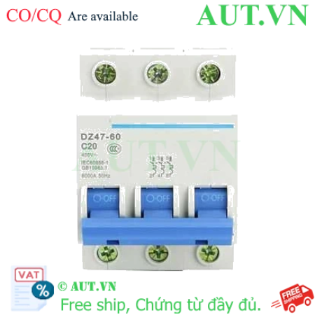 Ảnh của Aptomat cài (MCB) CHINT DZ47-60 C20-3P-6kA 
