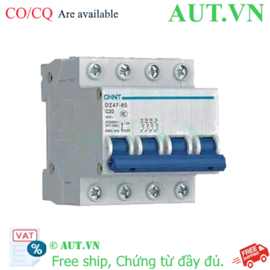 Ảnh của Aptomat cài (MCB) CHINT DZ47-60 C20-4P-3kA 