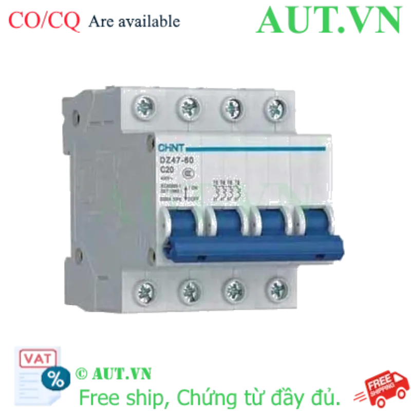 Ảnh của Aptomat cài (MCB) CHINT DZ47-60 C20-4P-3kA 