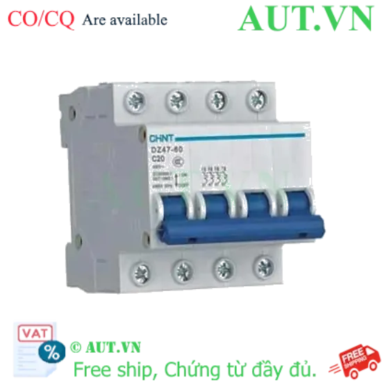Ảnh của Aptomat cài (MCB) CHINT DZ47-60 C20-4P-4.5kA 