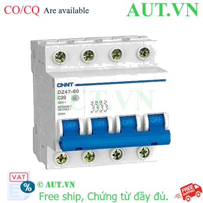 Ảnh của Aptomat cài (MCB) CHINT DZ47-60 C20-4P-6kA 