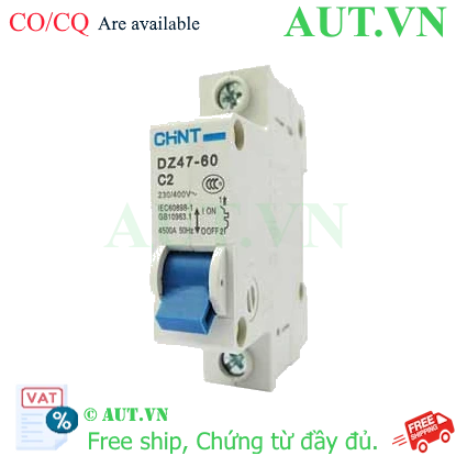 Ảnh của Aptomat cài (MCB) CHINT DZ47-60 C2-1P-4.5kA 