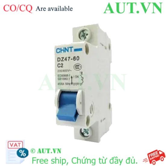 Ảnh của Aptomat cài (MCB) CHINT DZ47-60 C2-1P-4.5kA 