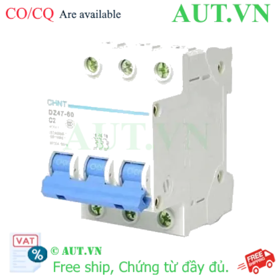 Ảnh của Aptomat cài (MCB) CHINT DZ47-60 C2-3P-3kA 