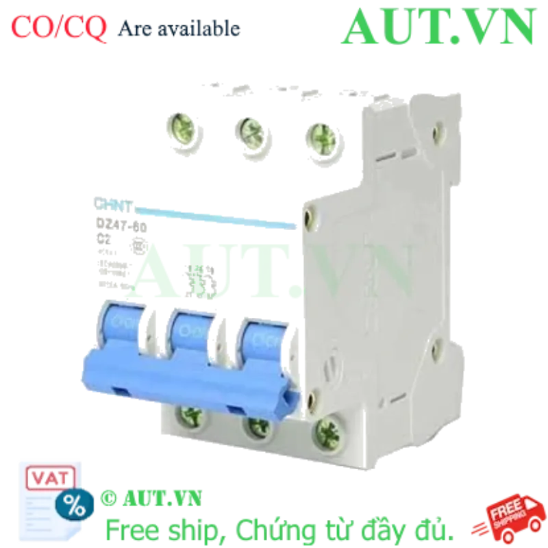 Ảnh của Aptomat cài (MCB) CHINT DZ47-60 C2-3P-3kA 