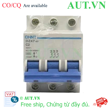 Ảnh của Aptomat cài (MCB) CHINT DZ47-60 C2-3P-4.5kA 