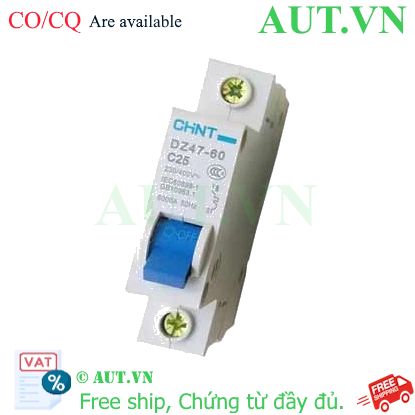 Ảnh của Aptomat cài (MCB) CHINT DZ47-60 C25-1P-6kA 