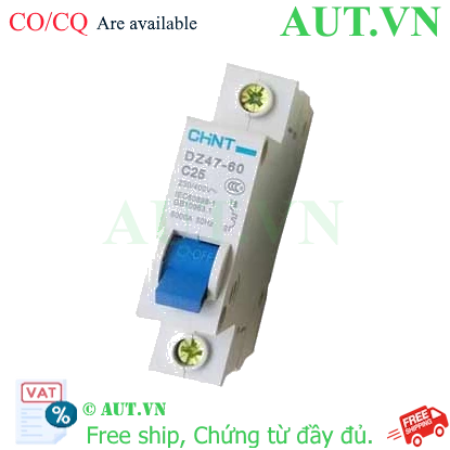 Ảnh của Aptomat cài (MCB) CHINT DZ47-60 C25-1P-6kA 