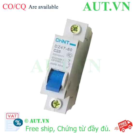 Ảnh của Aptomat cài (MCB) CHINT DZ47-60 C25-1P-6kA 