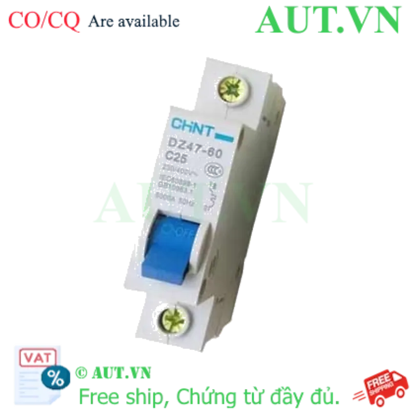 Ảnh của Aptomat cài (MCB) CHINT DZ47-60 C25-1P-6kA 