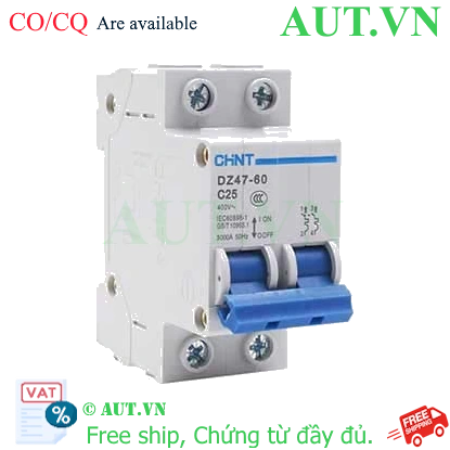 Ảnh của Aptomat cài (MCB) CHINT DZ47-60 C25-2P-3kA 