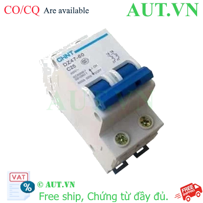 Ảnh của Aptomat cài (MCB) CHINT DZ47-60 C25-2P-6kA 