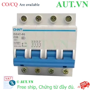 Ảnh của Aptomat cài (MCB) CHINT DZ47-60 C25-4P-6kA 