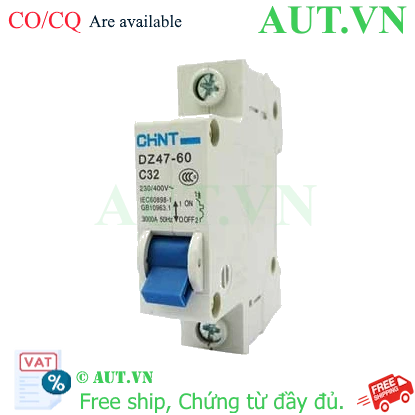 Ảnh của Aptomat cài (MCB) CHINT DZ47-60 C32-1P-3kA 