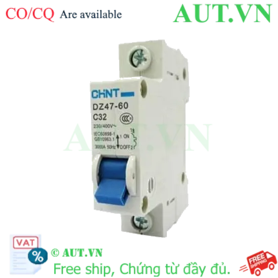 Ảnh của Aptomat cài (MCB) CHINT DZ47-60 C32-1P-3kA 