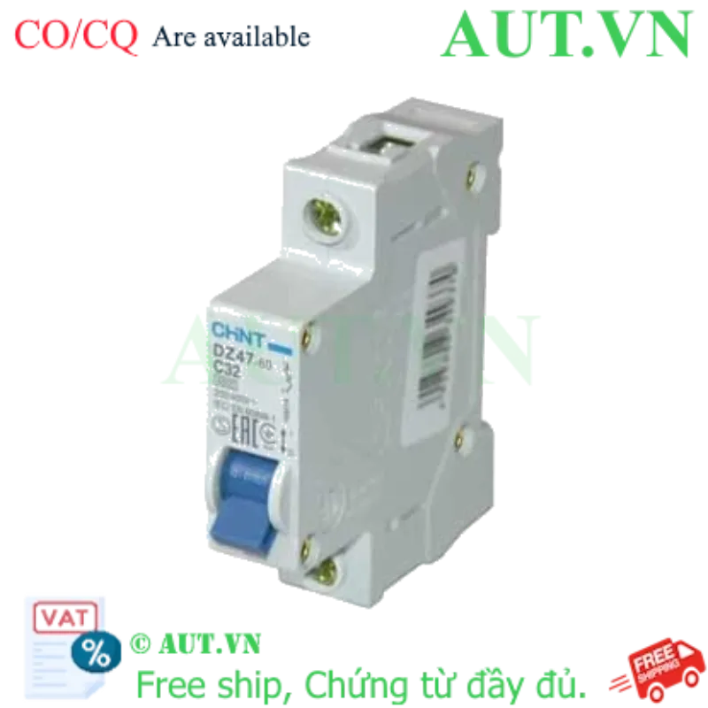 Ảnh của Aptomat cài (MCB) CHINT DZ47-60 C32-1P-4.5kA 