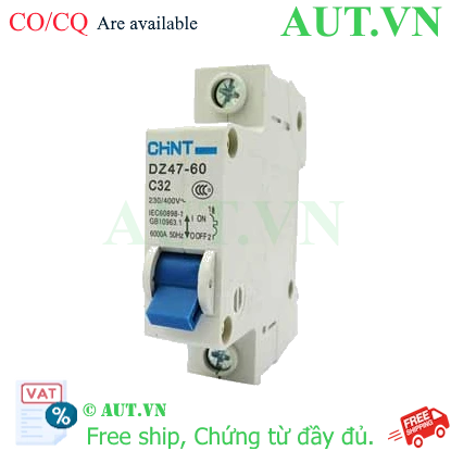 Ảnh của Aptomat cài (MCB) CHINT DZ47-60 C32-1P-6kA 