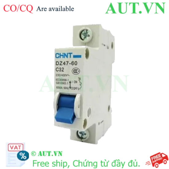 Ảnh của Aptomat cài (MCB) CHINT DZ47-60 C32-1P-6kA 