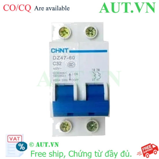 Ảnh của Aptomat cài (MCB) CHINT DZ47-60 C32-2P-6kA 