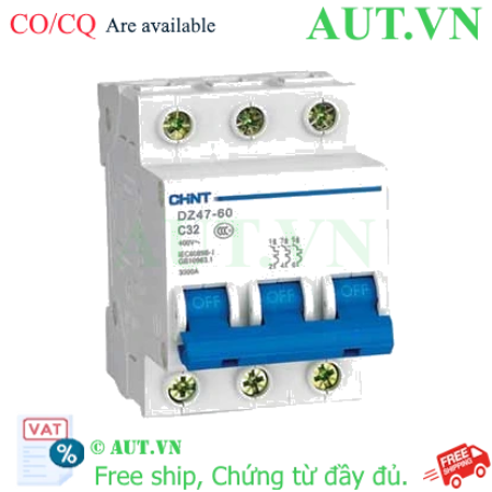 Ảnh của Aptomat cài (MCB) CHINT DZ47-60 C32-3P-3kA 