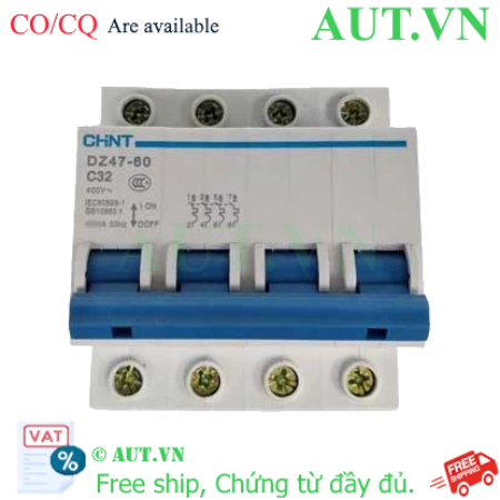 Ảnh của Aptomat cài (MCB) CHINT DZ47-60 C32-4P-3kA 