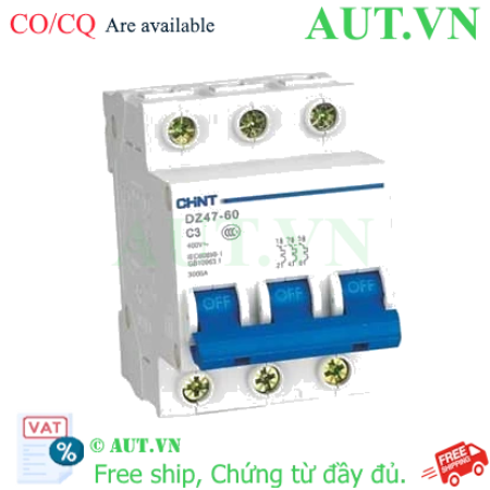 Ảnh của Aptomat cài (MCB) CHINT DZ47-60 C3-3P-3kA 