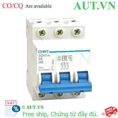 Ảnh của Aptomat cài (MCB) CHINT DZ47-60 C3-3P-4.5kA 