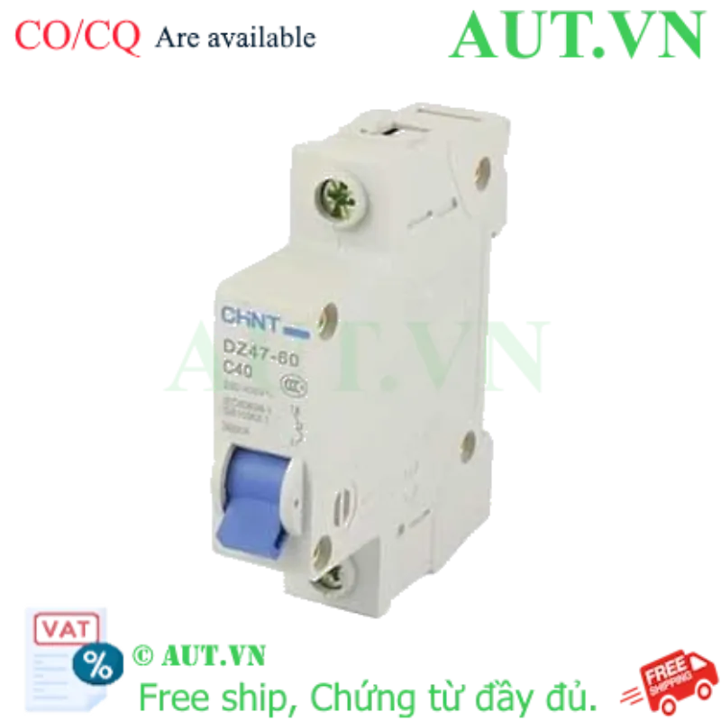 Ảnh của Aptomat cài (MCB) CHINT DZ47-60 C40-1P-3kA 
