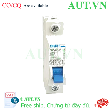 Ảnh của Aptomat cài (MCB) CHINT DZ47-60 C40-1P-4.5kA 