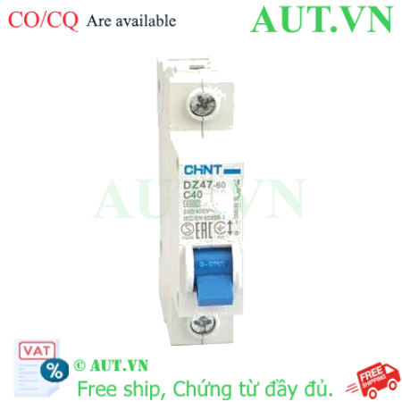 Ảnh của Aptomat cài (MCB) CHINT DZ47-60 C40-1P-4.5kA 