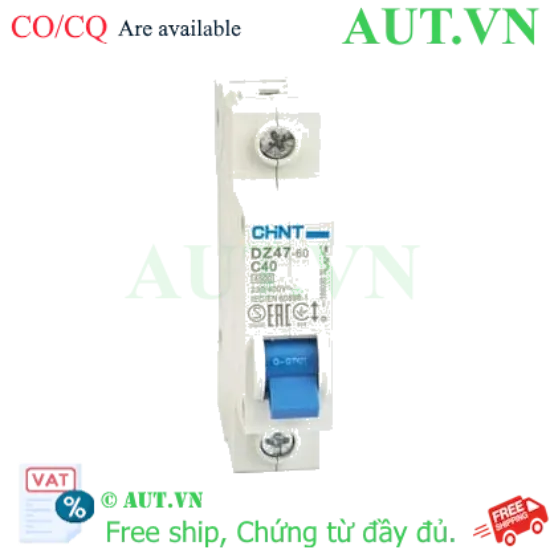 Ảnh của Aptomat cài (MCB) CHINT DZ47-60 C40-1P-4.5kA 