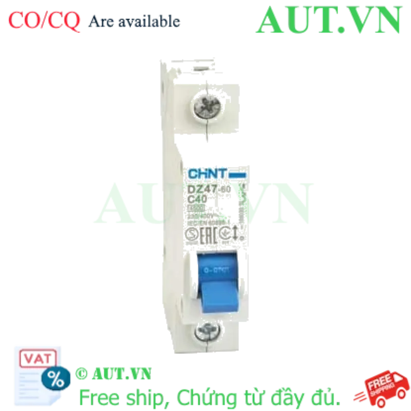 Ảnh của Aptomat cài (MCB) CHINT DZ47-60 C40-1P-4.5kA 