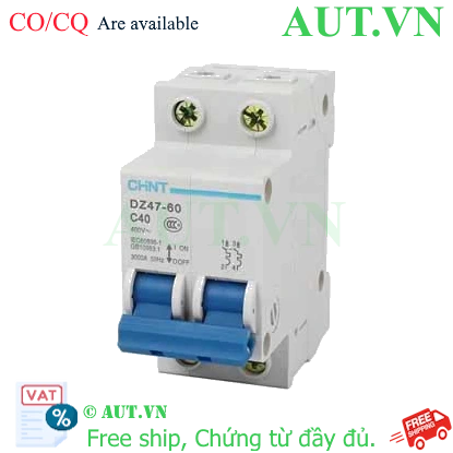 Ảnh của Aptomat cài (MCB) CHINT DZ47-60 C40-2P-3kA 