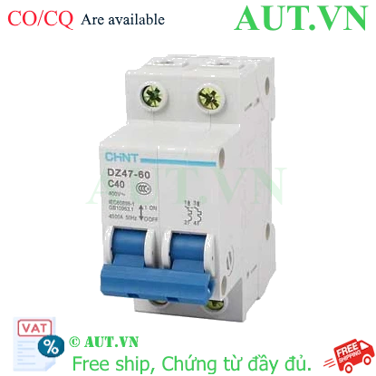 Ảnh của Aptomat cài (MCB) CHINT DZ47-60 C40-2P-4.5kA 